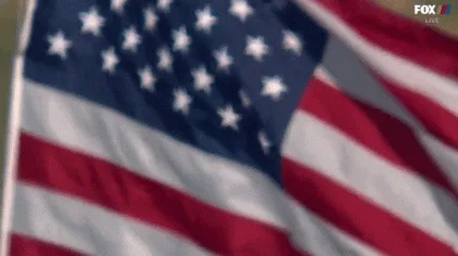Animated American flag waving in the wind