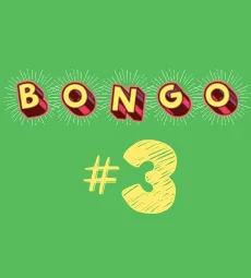 Bongo #3 printable 420 bingo card cover in green and yellow