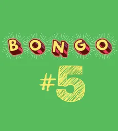Bongo #5 printable 420 bingo card cover in green and yellow