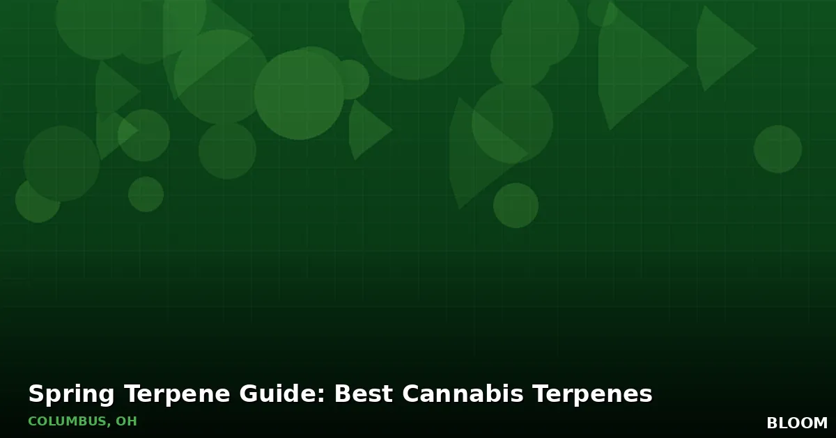 Green Bloom title graphic reading Spring Terpene Guide: Best Cannabis Terpenes, Columbus, OH