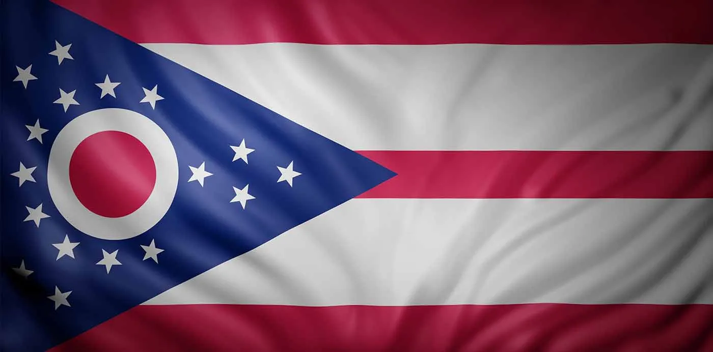 Ohio state flag waving