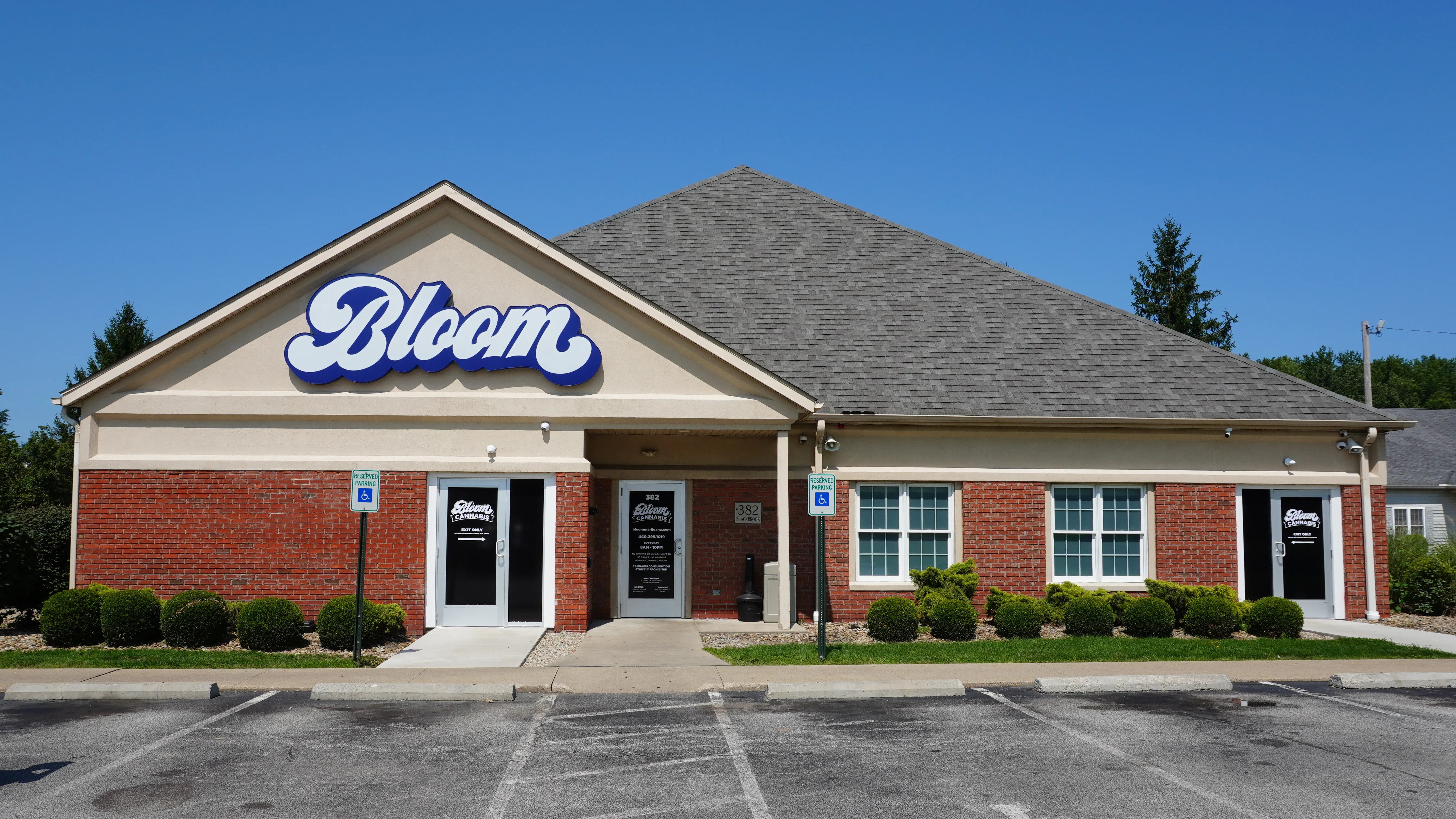 Bloom Cannabis Painesville Township dispensary storefront on Blackbrook Road